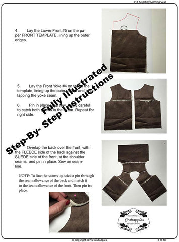 Crabapples 18 Inch Modern Chilly Morning Vest 18" Doll Clothes Pattern Pixie Faire