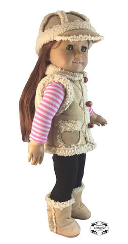Crabapples 18 Inch Modern Chilly Morning Vest 18" Doll Clothes Pattern Pixie Faire