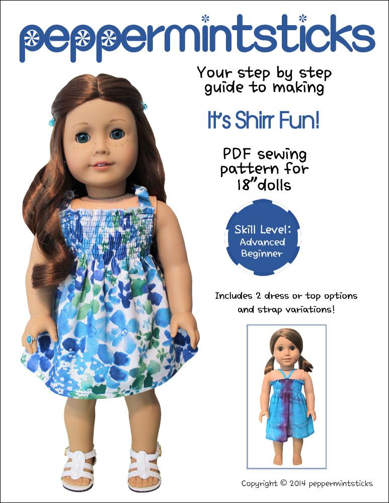 Peppermintsticks 18 Inch Modern It's Shirr Fun! 18" Doll Clothes Pixie Faire