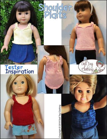 Doll Tag Clothing Knitting Shoulder Plaits 18" Doll Knitting Pattern Pixie Faire