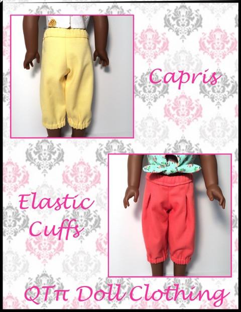 QTπ Doll Clothing WellieWishers Simply Pleated Capris and Shorts 14.5" Doll Clothes Pattern Pixie Faire