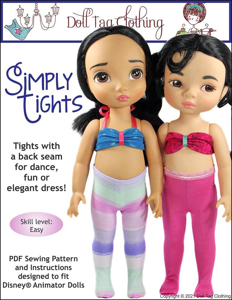 Doll Tag Clothing Simply Tights Doll Clothes Pattern for Disney Animator  Dolls