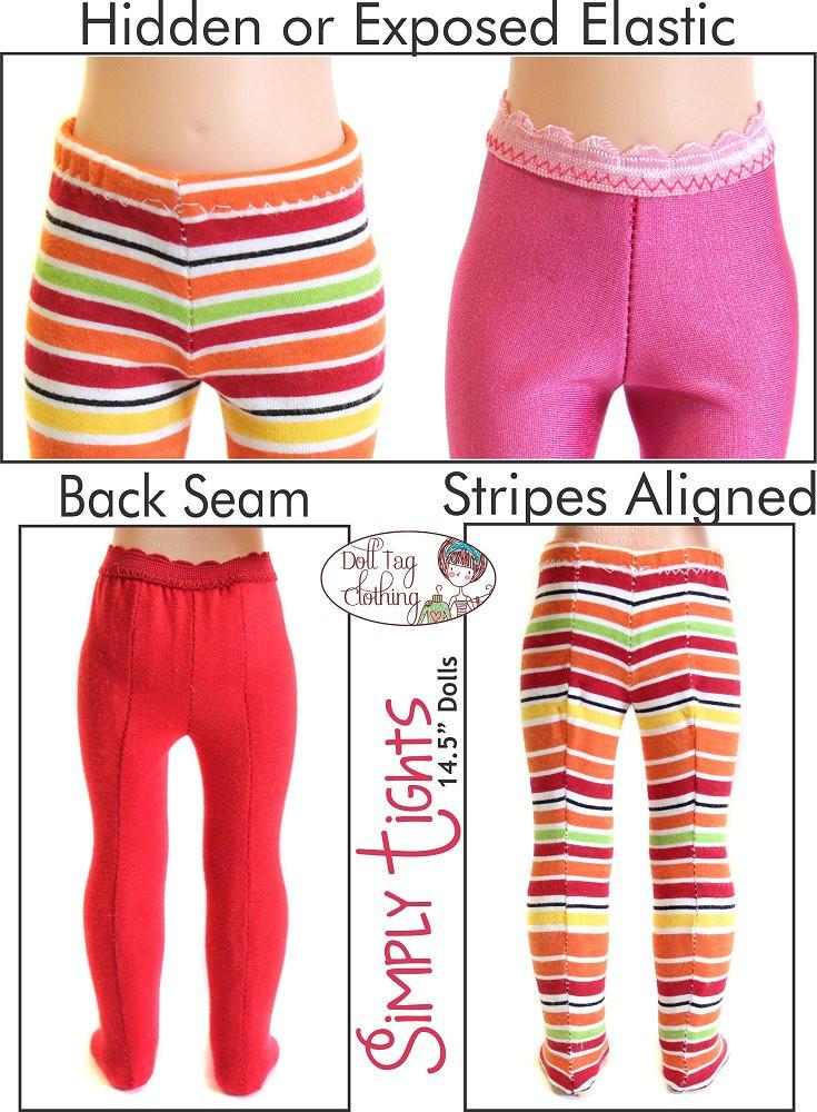 Doll Tag Clothing Simply Tights WellieWishers Doll Clothes Pattern