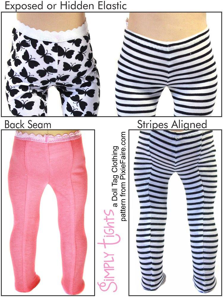 Doll Tag Clothing 18 Inch Modern Simply Tights 18" Doll Accessories Pixie Faire