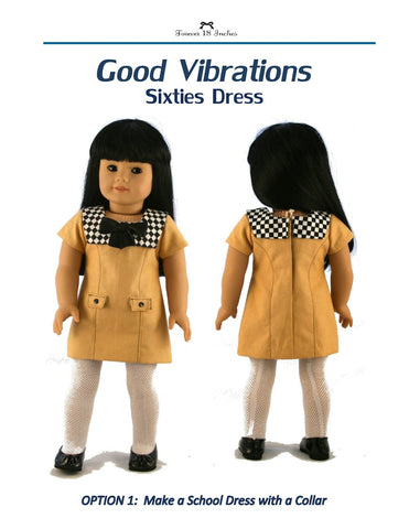 Forever 18 Inches 18 Inch Historical Good Vibrations Sixties Dress 18" Doll Clothes Pattern Pixie Faire