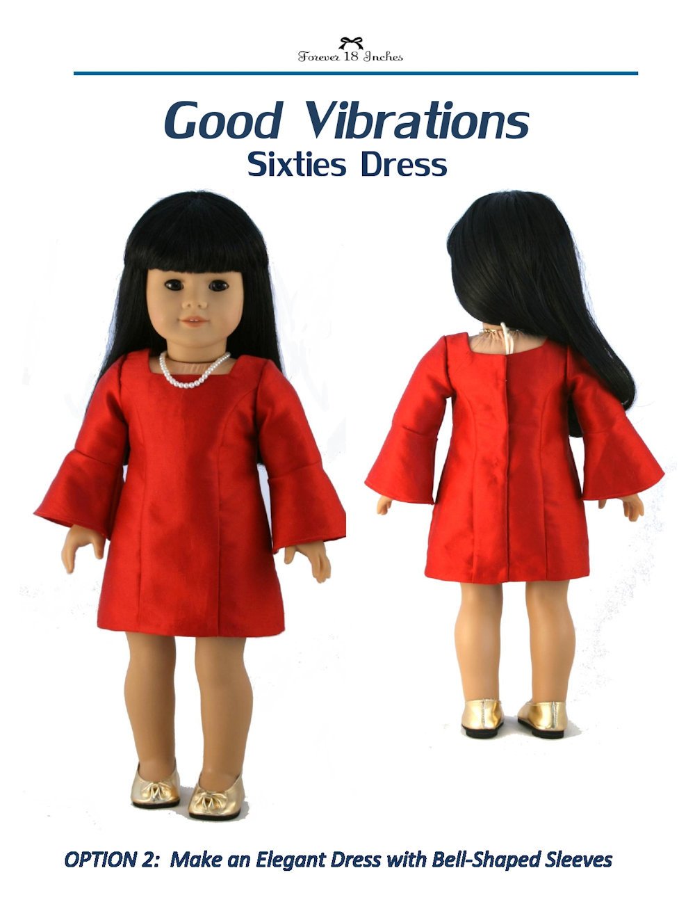 Forever 18 Inches 18 Inch Historical Good Vibrations Sixties Dress 18" Doll Clothes Pattern Pixie Faire