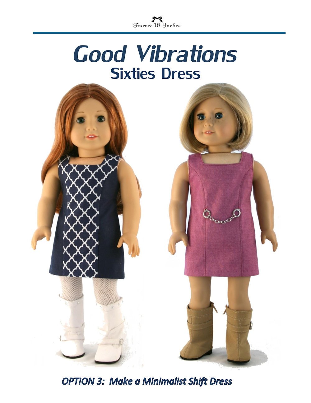 Forever 18 Inches 18 Inch Historical Good Vibrations Sixties Dress 18" Doll Clothes Pattern Pixie Faire