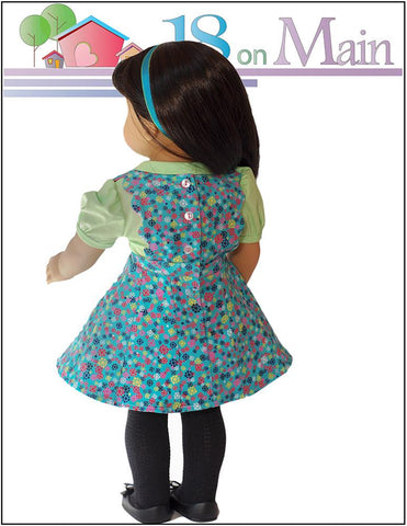 18 On Main 18 Inch Modern Skip to My Lou Skirt Set 18" Doll Clothes Pattern Pixie Faire