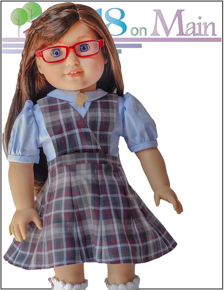 18 On Main 18 Inch Modern Skip to My Lou Skirt Set 18" Doll Clothes Pattern Pixie Faire