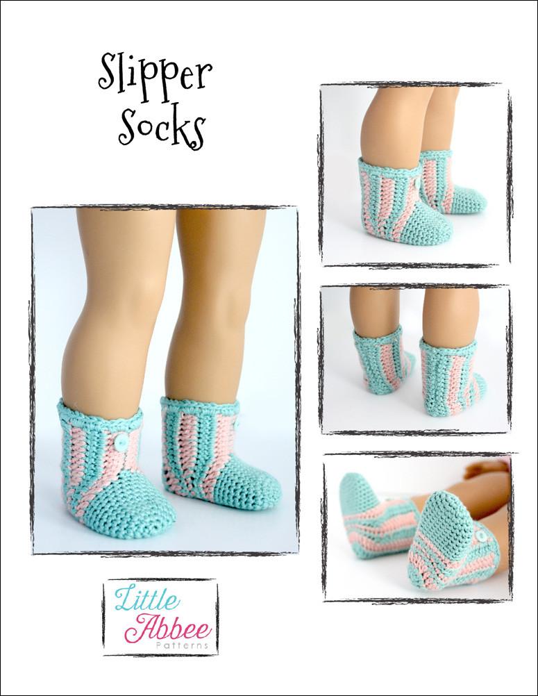 Little Abbee Crochet Slipper Socks Crochet Pattern Pixie Faire