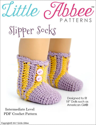 Little Abbee Crochet Slipper Socks Crochet Pattern Pixie Faire