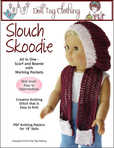 Doll Tag Clothing Knitting Slouch Skoodie Knitting Pattern Pixie Faire