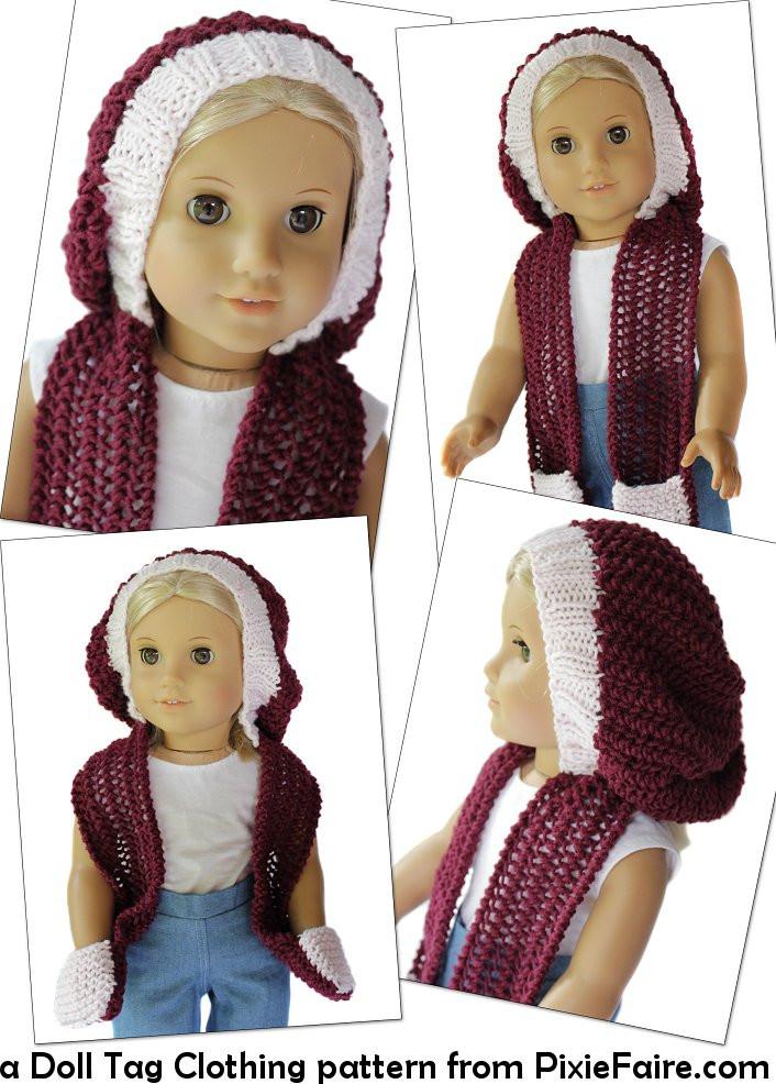 Doll Tag Clothing Knitting Slouch Skoodie Knitting Pattern Pixie Faire