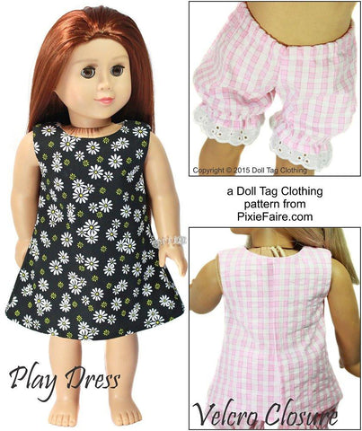 Doll Tag Clothing 18 Inch Modern Slumberland 18" Doll Clothes Pattern Pixie Faire