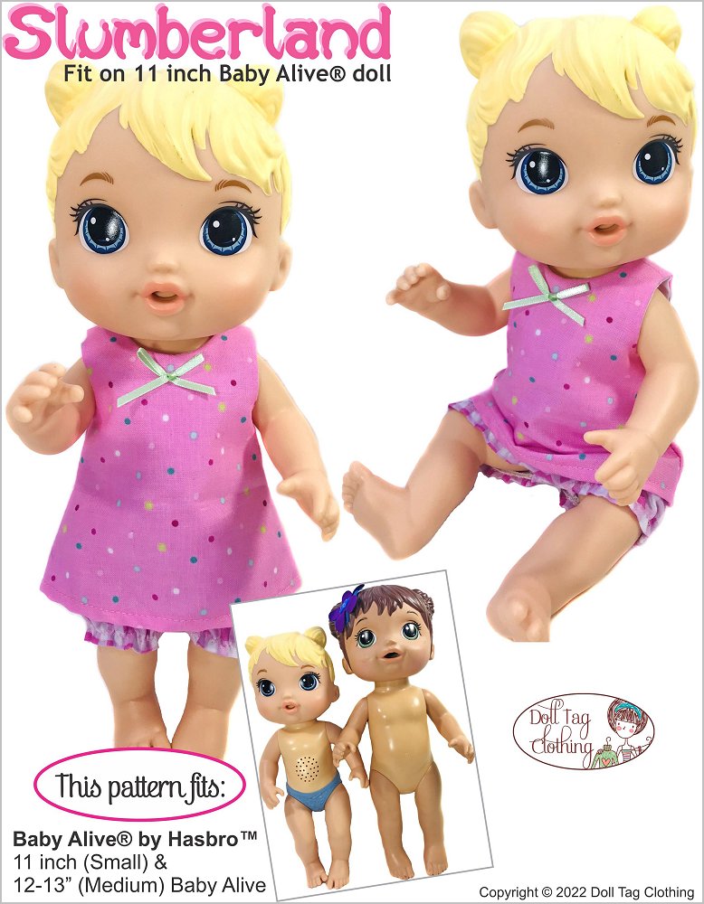 Doll Tag Clothing Slumberland Doll Clothes Pattern Baby Alive
