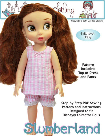 Doll Tag Clothing Disney Doll Slumberland Pattern for Disney Animator Dolls Pixie Faire