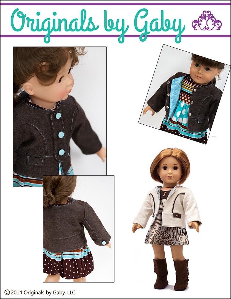Originals by Gaby 18 Inch Modern Snappy Little Jacket 18" Doll Clothes Pixie Faire