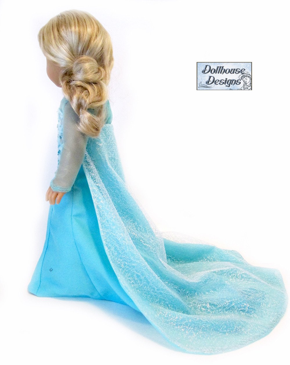 Dollhouse Designs 18 Inch Modern Winter Snow Queen Gown 18" Doll Clothes Pattern Pixie Faire
