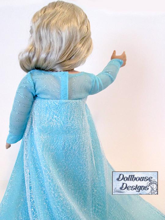 Dollhouse Designs 18 Inch Modern Winter Snow Queen Gown 18" Doll Clothes Pattern Pixie Faire