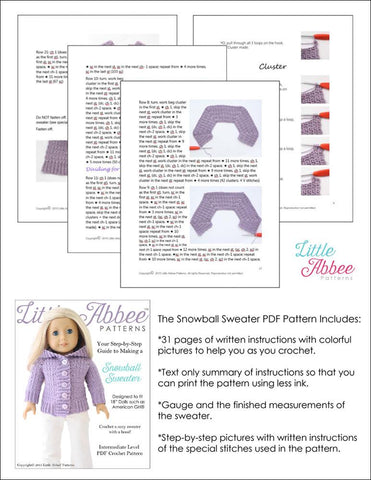 Little Abbee Crochet Snowball Sweater Crochet Pattern Pixie Faire