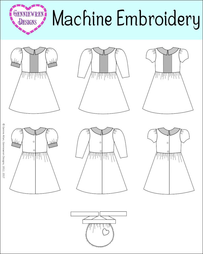 Genniewren Machine Embroidery Design Snowflake Dress & Apron Machine Embroidery Design Pixie Faire