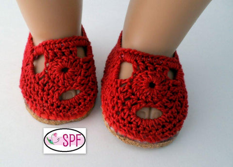 Sweet Pea Fashions Shoes Sofia Crocheted 18" Doll Shoes Pixie Faire