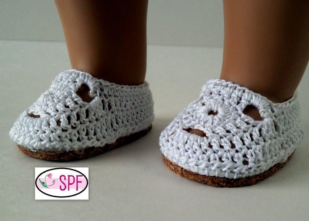 Sweet Pea Fashions Shoes Sofia Crocheted 18" Doll Shoes Pixie Faire