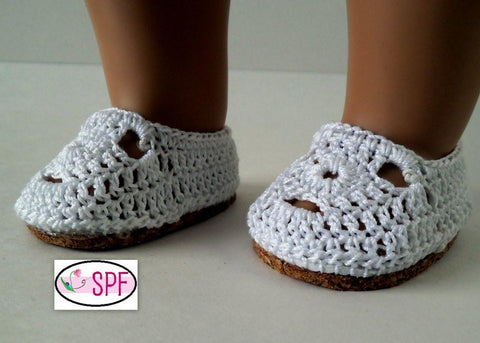 Sweet Pea Fashions Shoes Sofia Crocheted 18" Doll Shoes Pixie Faire