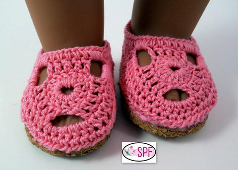 Sweet Pea Fashions Shoes Sofia Crocheted 18" Doll Shoes Pixie Faire