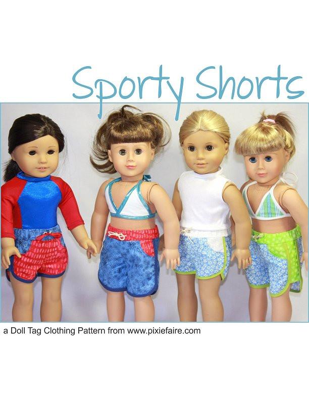 Doll Tag Clothing 18 Inch Modern Sporty Shorts 18" Doll Clothes Pixie Faire