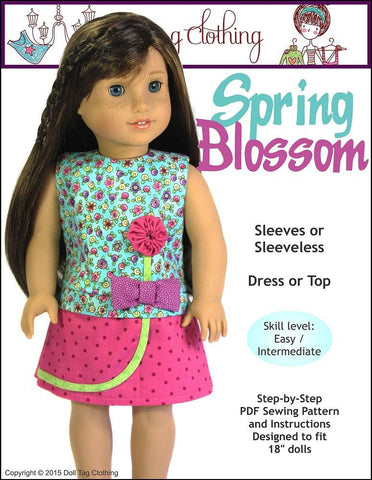 Doll Tag Clothing 18 Inch Modern Spring Blossom 18" Doll Clothes Pattern Pixie Faire