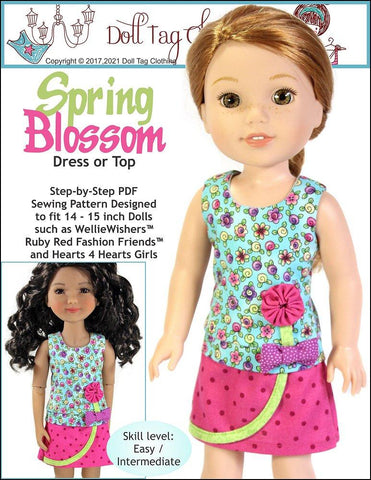 Doll Tag Clothing WellieWishers Spring Blossom 14-15" Doll Clothes Pattern Pixie Faire