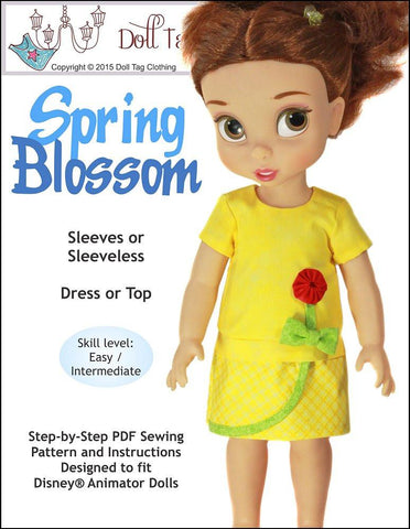 Doll Tag Clothing Disney Animator Spring Blossom Pattern for Disney Animator Dolls Pixie Faire