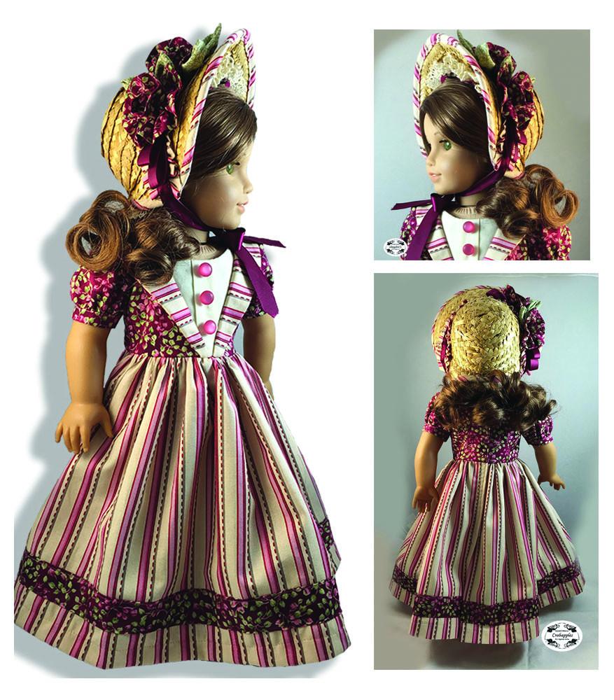 CARPATINA Civil War Dress Pattern Multi-Sized for 18 American Girl Dolls  and for 18 Slim Dolls