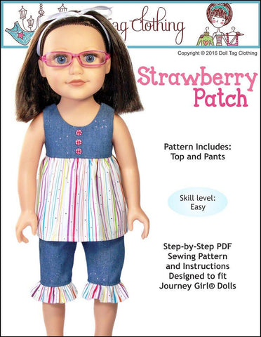 Doll Tag Clothing Journey Girl Strawberry Patch Pattern for Journey Girls Dolls Pixie Faire