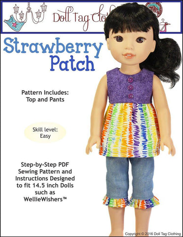 Doll Tag Clothing WellieWishers Strawberry Patch 14.5" Doll Clothes Pattern Pixie Faire