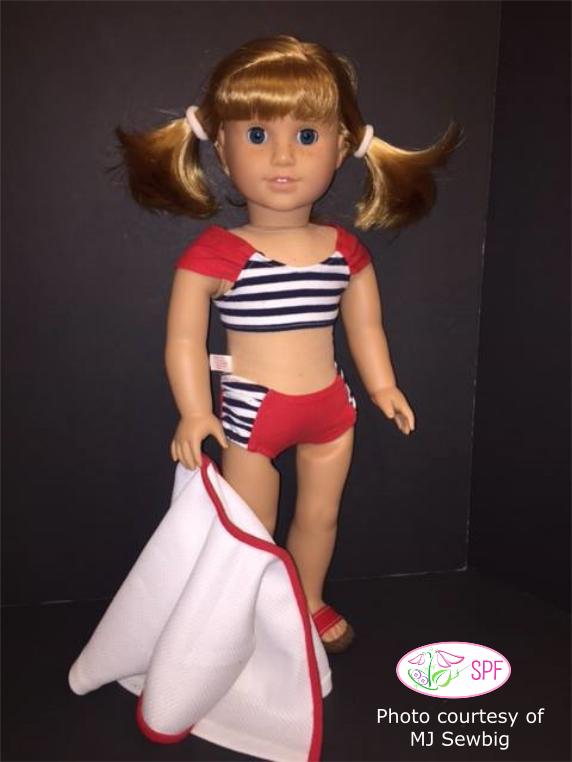 Sweet Pea Fashions 18 Inch Modern Palmetto Swimsuit & Cover-up 18" Doll Clothes Pattern Pixie Faire