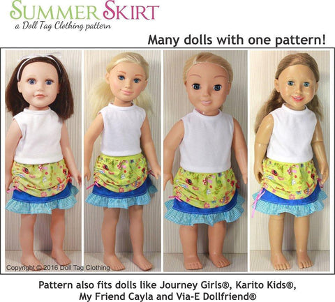 Doll Tag Clothing 18 Inch Modern Summer Skirt 18" Doll Clothes Pixie Faire