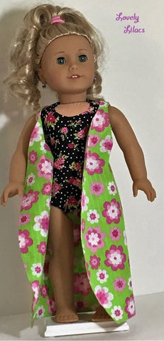 Lovely Lilacs 18 Inch Modern Easy Summer Wrap 18" Doll Clothes Pattern Pixie Faire