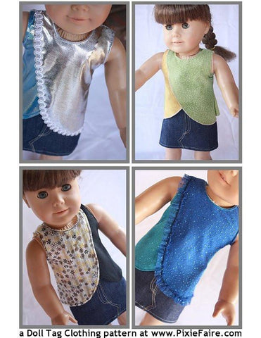Doll Tag Clothing 18 Inch Modern Summer Breeze 18" Doll Clothes Pattern Pixie Faire