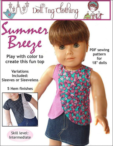 Doll Tag Clothing 18 Inch Modern Summer Breeze 18" Doll Clothes Pattern Pixie Faire