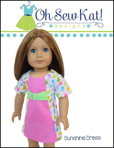 Oh Sew Kat 18 Inch Modern Sunshine Dress 18" Doll Clothes Pattern Pixie Faire