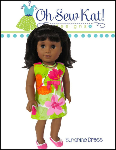 Oh Sew Kat 18 Inch Modern Sunshine Dress 18" Doll Clothes Pattern Pixie Faire