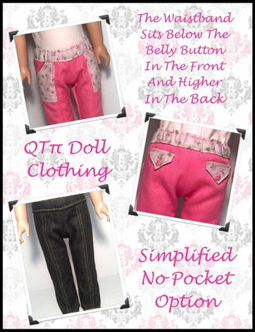 QTπ Doll Clothing WellieWishers Skinny Utility Pants 14.5" Doll Clothes Pattern Pixie Faire