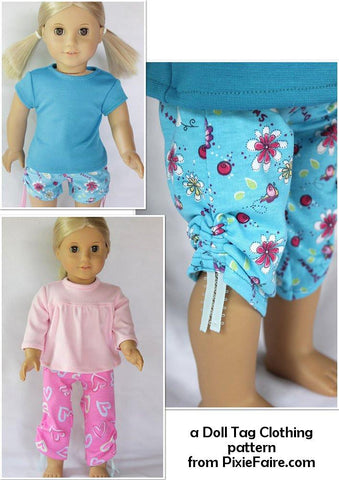 Doll Tag Clothing 18 Inch Modern Sweet Dreams PJ Bundle 18" Doll Clothes Pattern Pixie Faire