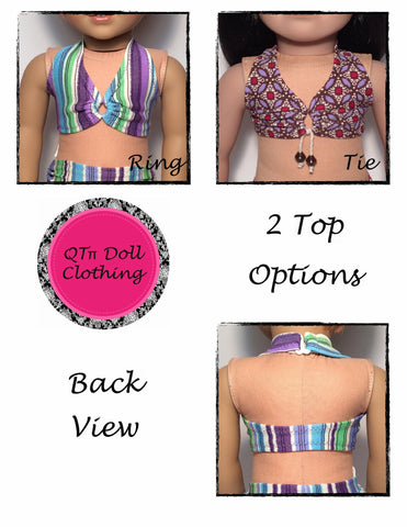 QTπ Doll Clothing 18 Inch Modern Scrunchy Swimsuit 18" Doll Clothes Pixie Faire