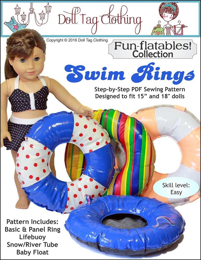 Doll Tag Clothing 18 Inch Modern Swim Rings 18" Doll Accessories Pixie Faire