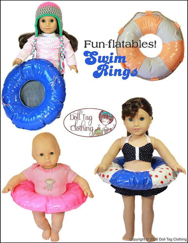 Doll Tag Clothing 18 Inch Modern Swim Rings 18" Doll Accessories Pixie Faire