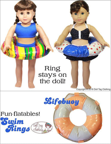 Doll Tag Clothing 18 Inch Modern Swim Rings 18" Doll Accessories Pixie Faire