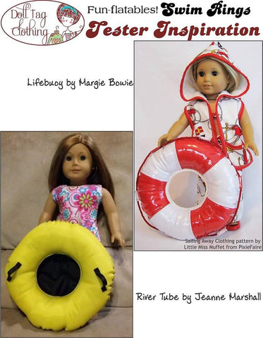 Doll Tag Clothing 18 Inch Modern Swim Rings 18" Doll Accessories Pixie Faire